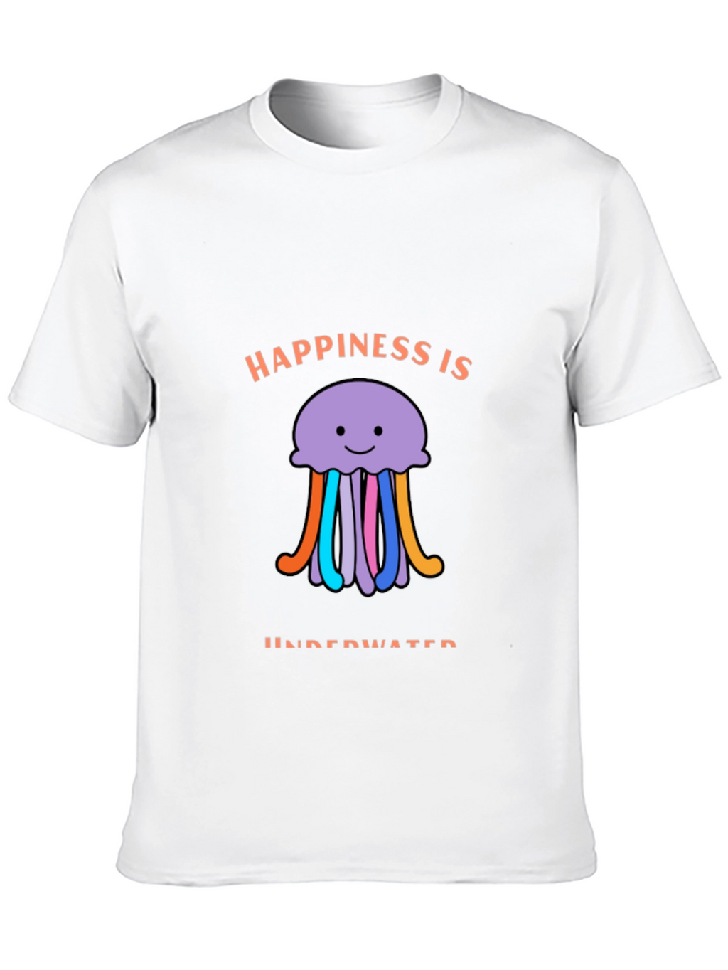 Happiness is Underwater T-Shirt - Black Jellyfish Design