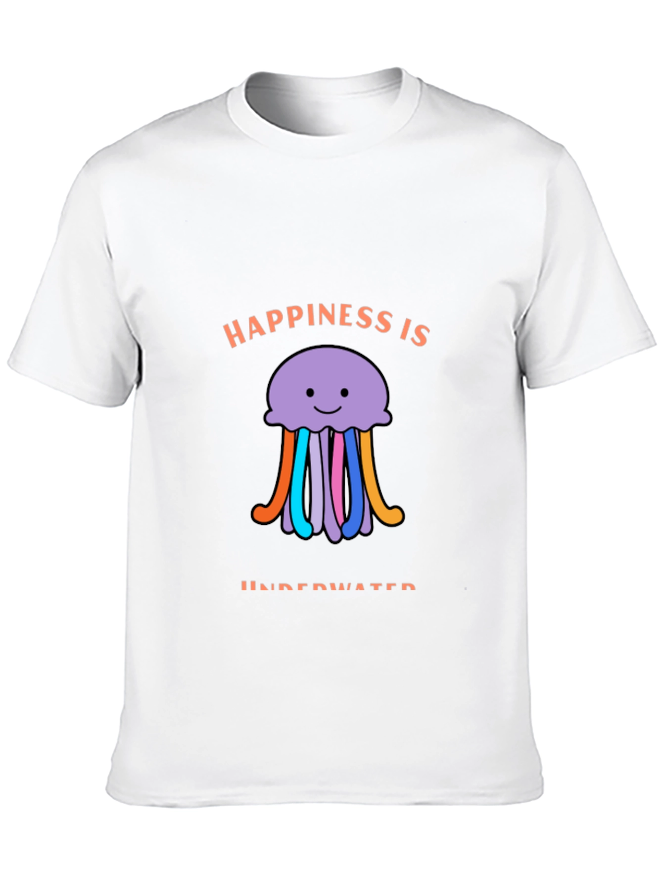 Happiness is Underwater T-Shirt - Black Jellyfish Design