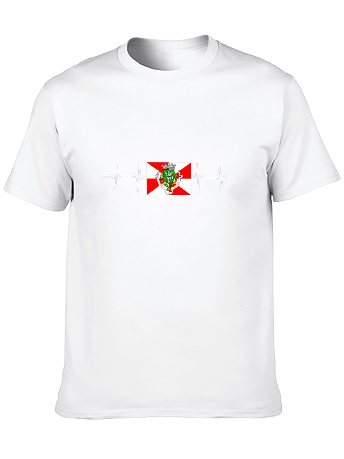 Black Heartbeat Santa Cruz de Tenerife Flag T-Shirt