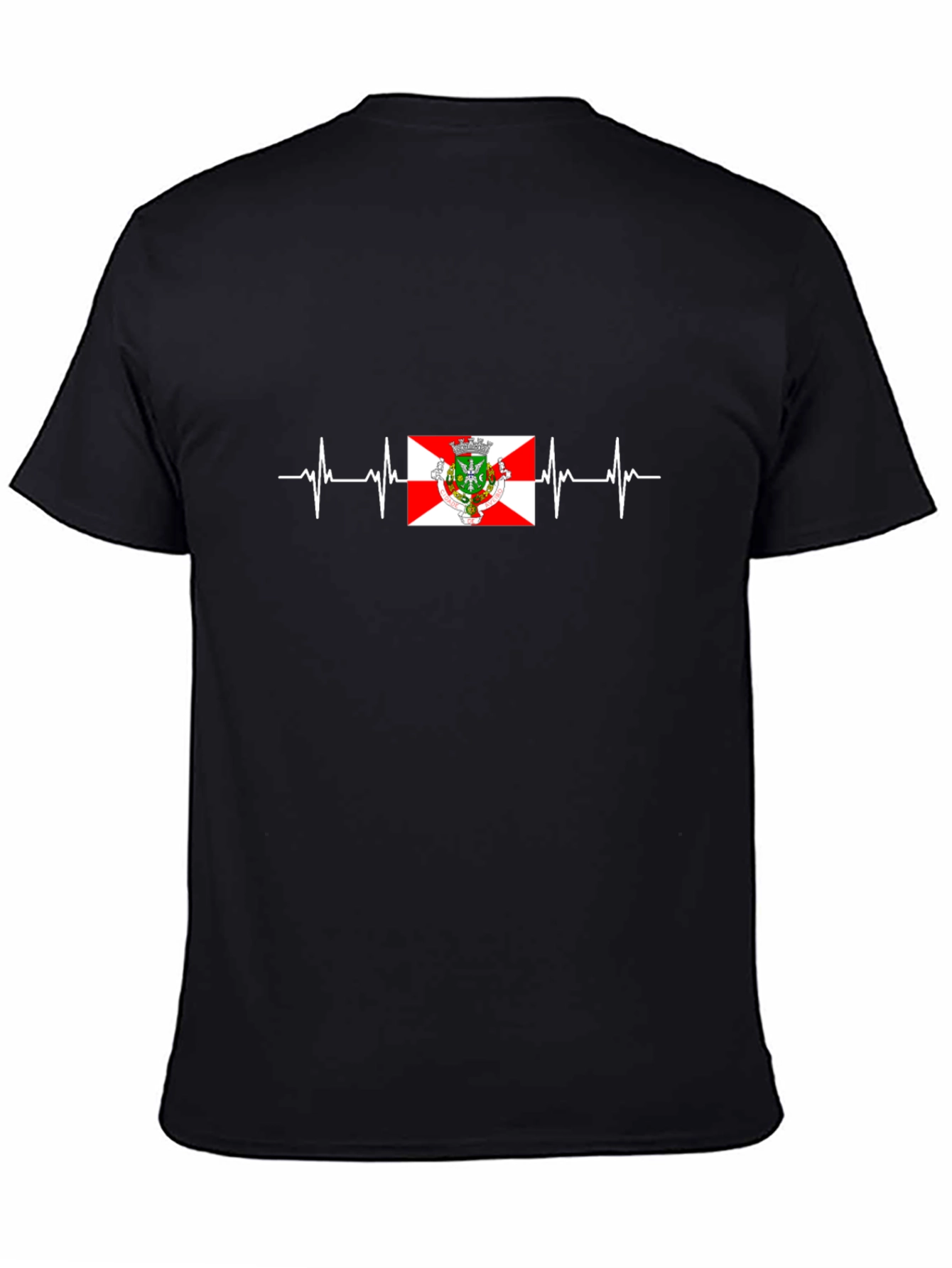 Black Heartbeat Santa Cruz de Tenerife Flag T-Shirt