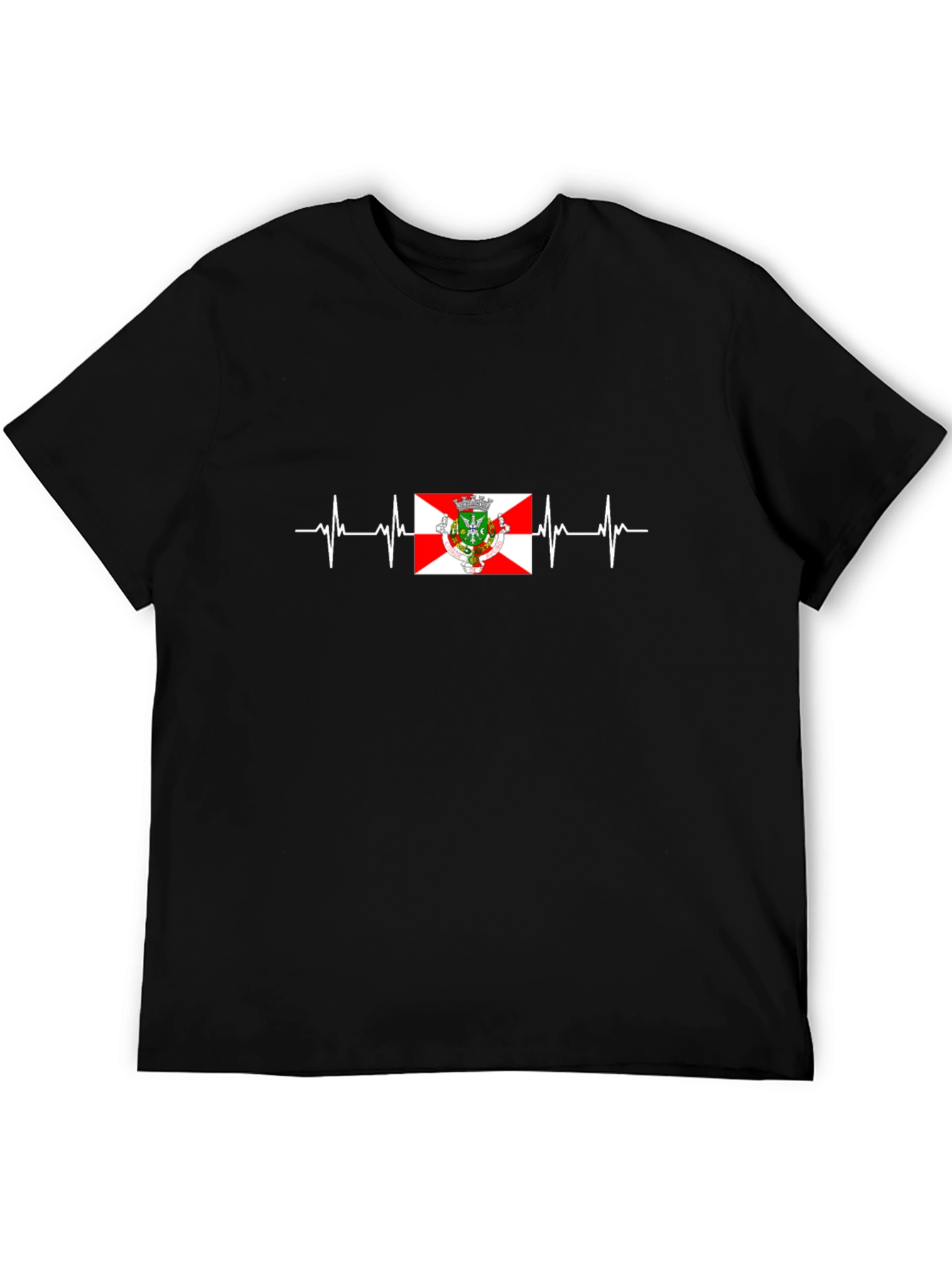 Black Heartbeat Santa Cruz de Tenerife Flag T-Shirt