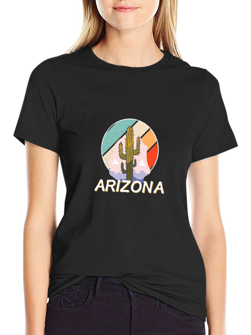 Arizona Cactus Graphic Tee - Mens Black T-Shirt