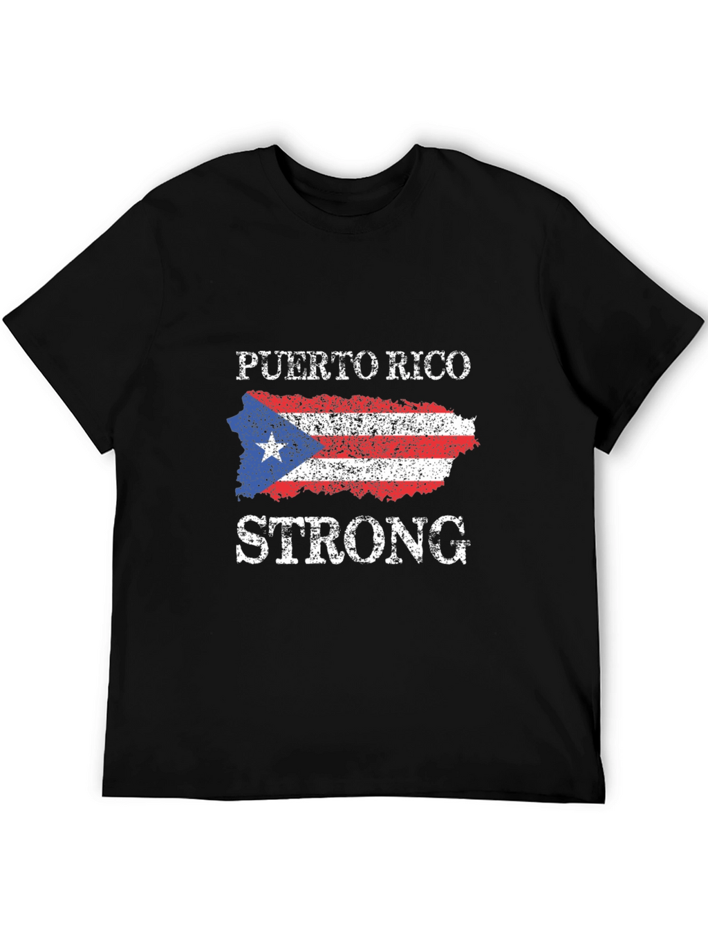 Puerto Rico Strong T-Shirt - Black Cotton Tee