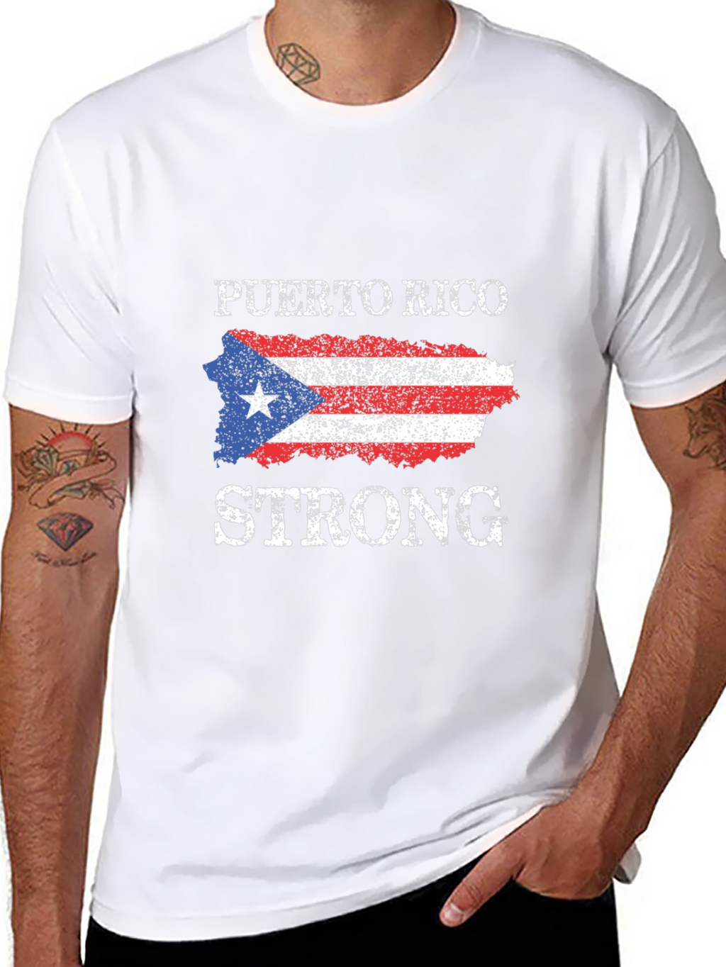 Puerto Rico Strong T-Shirt - Black Cotton Tee