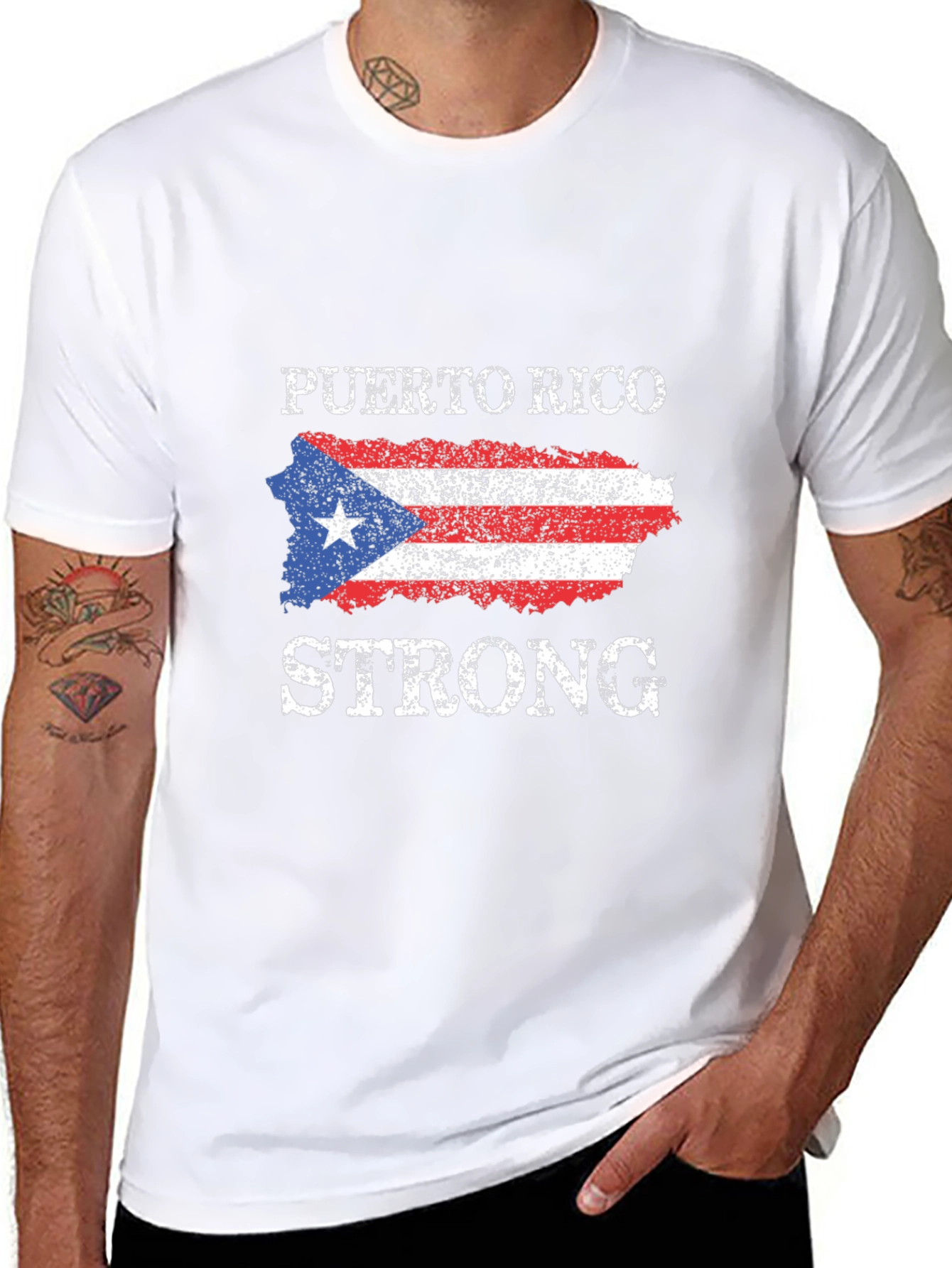 Puerto Rico Strong T-Shirt - Black Cotton Tee