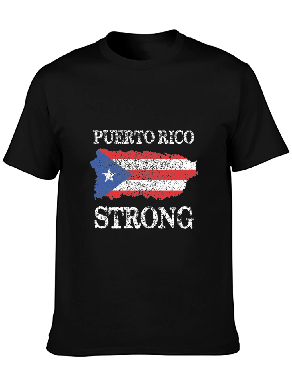 Puerto Rico Strong T-Shirt - Black Cotton Tee