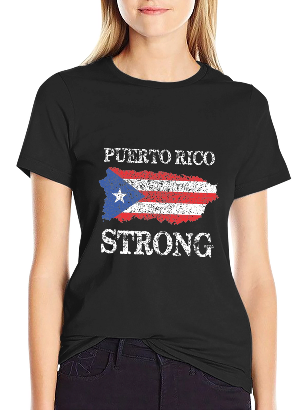 Puerto Rico Strong T-Shirt - Black Cotton Tee
