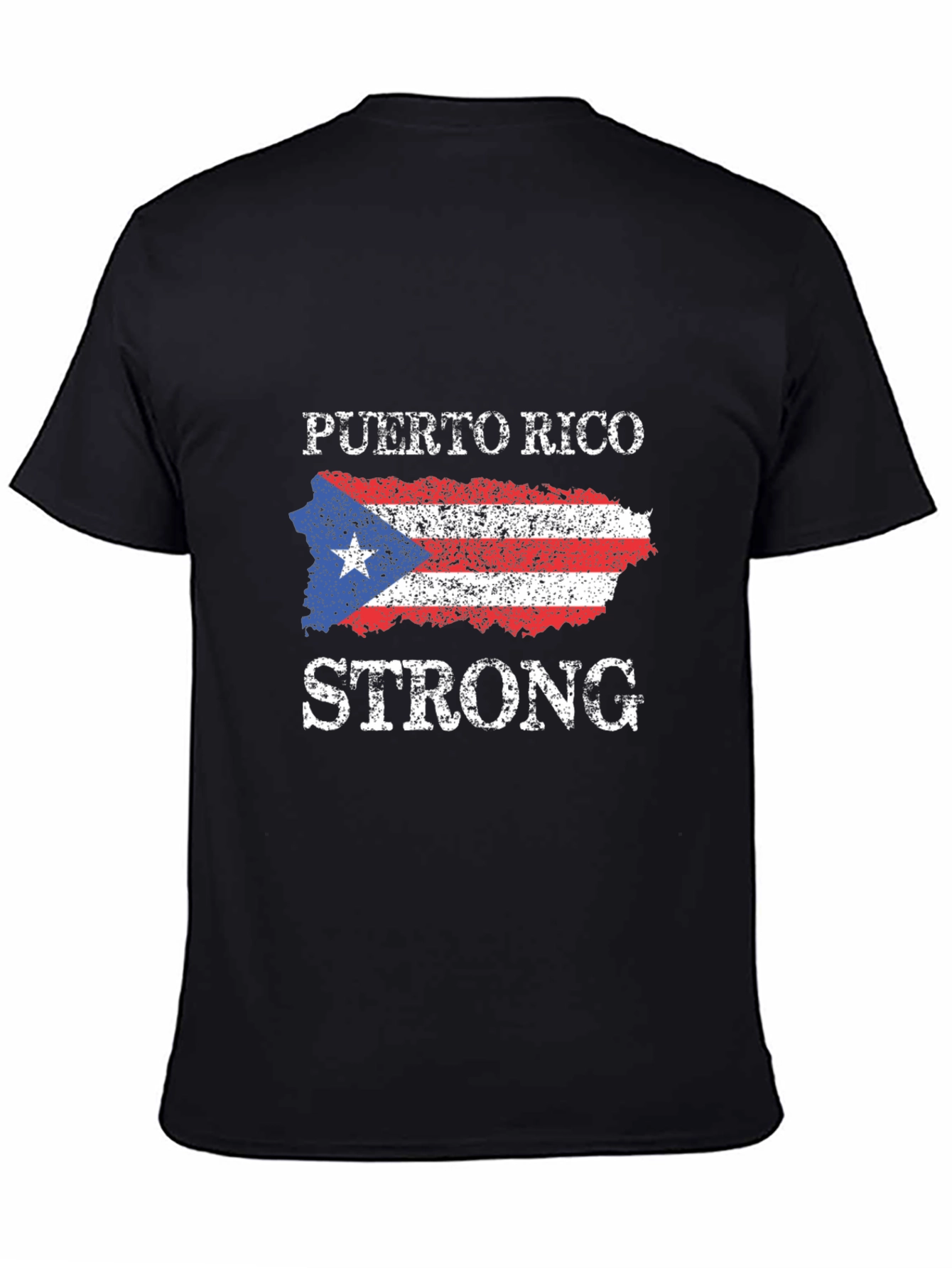 Puerto Rico Strong T-Shirt - Black Cotton Tee