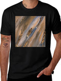 Abstract Art Gold Accent Black T-Shirt