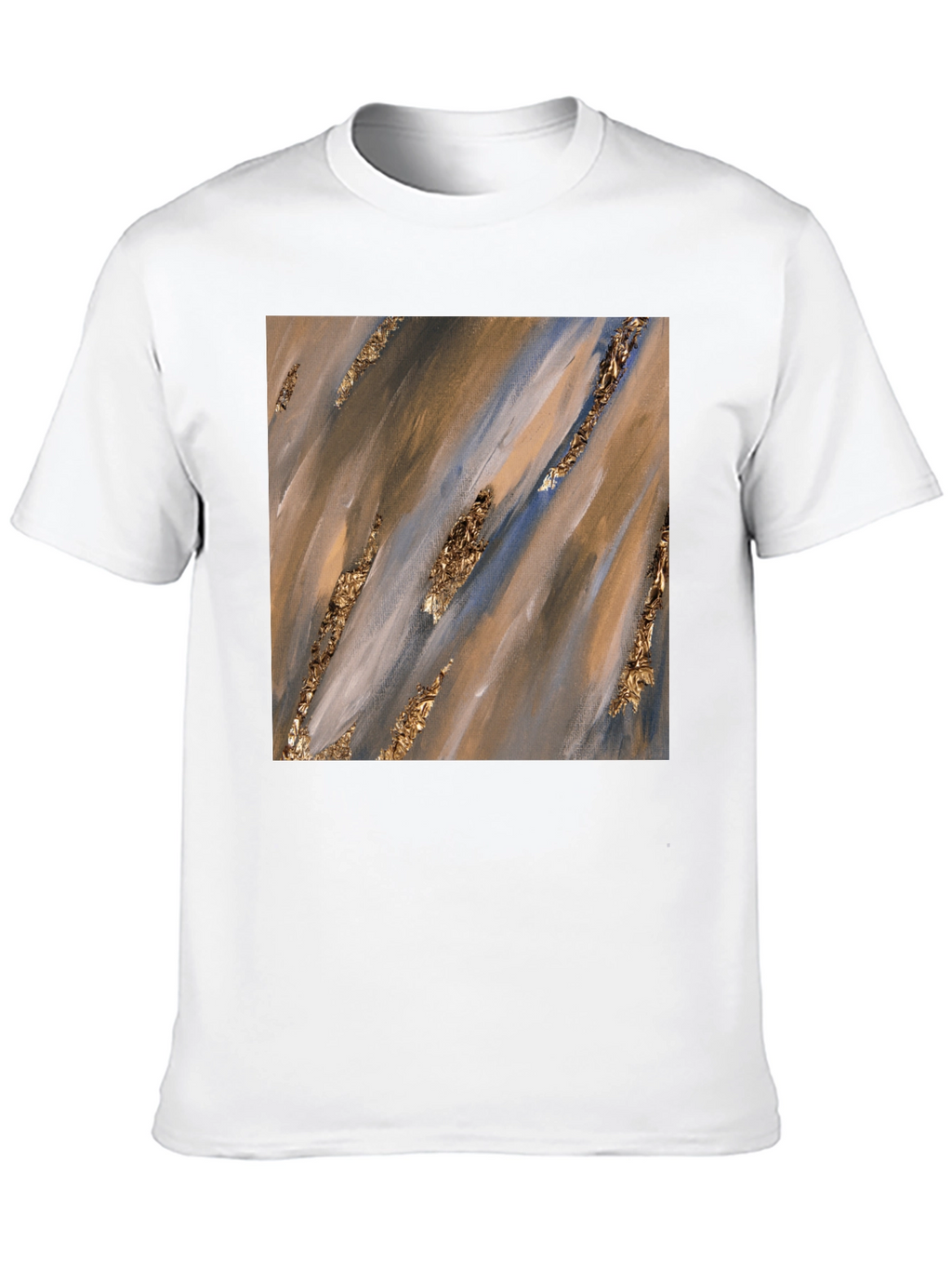 Abstract Art Gold Accent Black T-Shirt