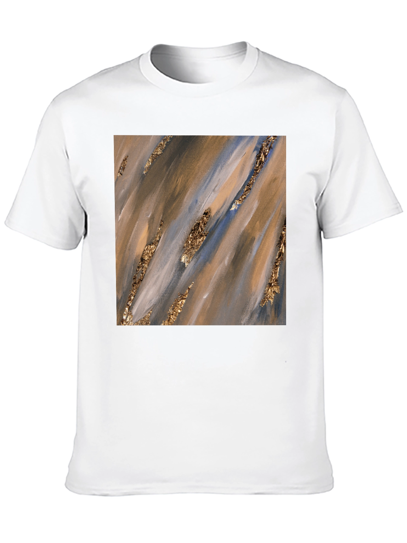 Abstract Art Gold Accent Black T-Shirt