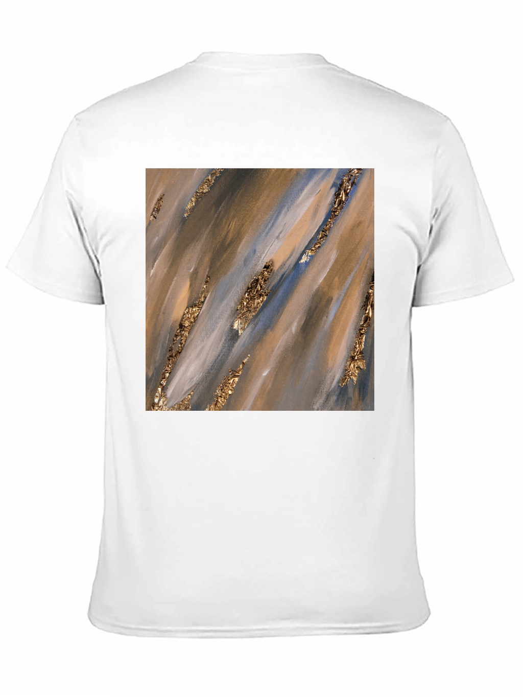 Abstract Art Gold Accent Black T-Shirt