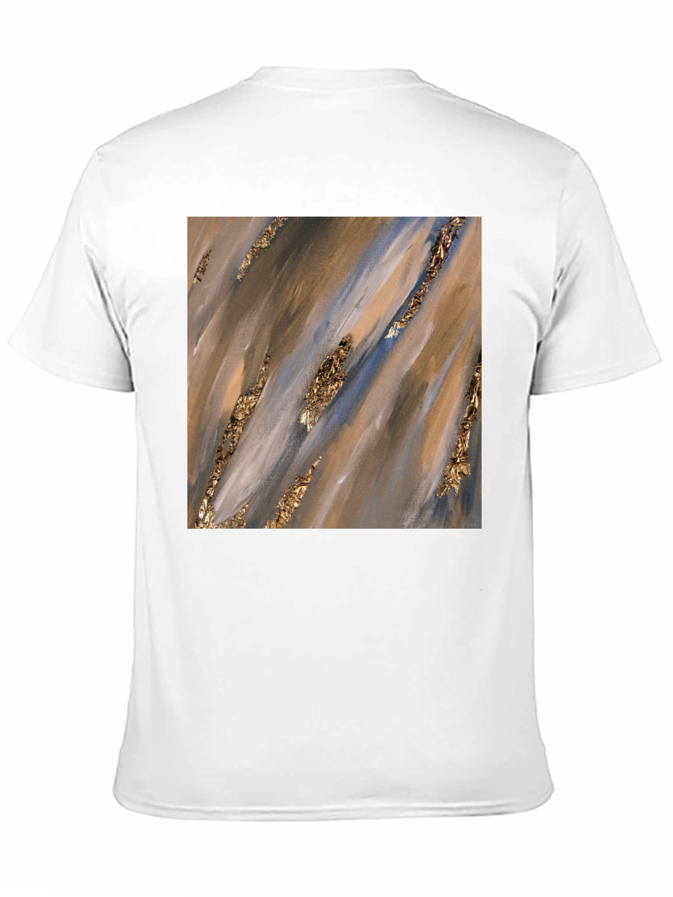 Abstract Art Gold Accent Black T-Shirt