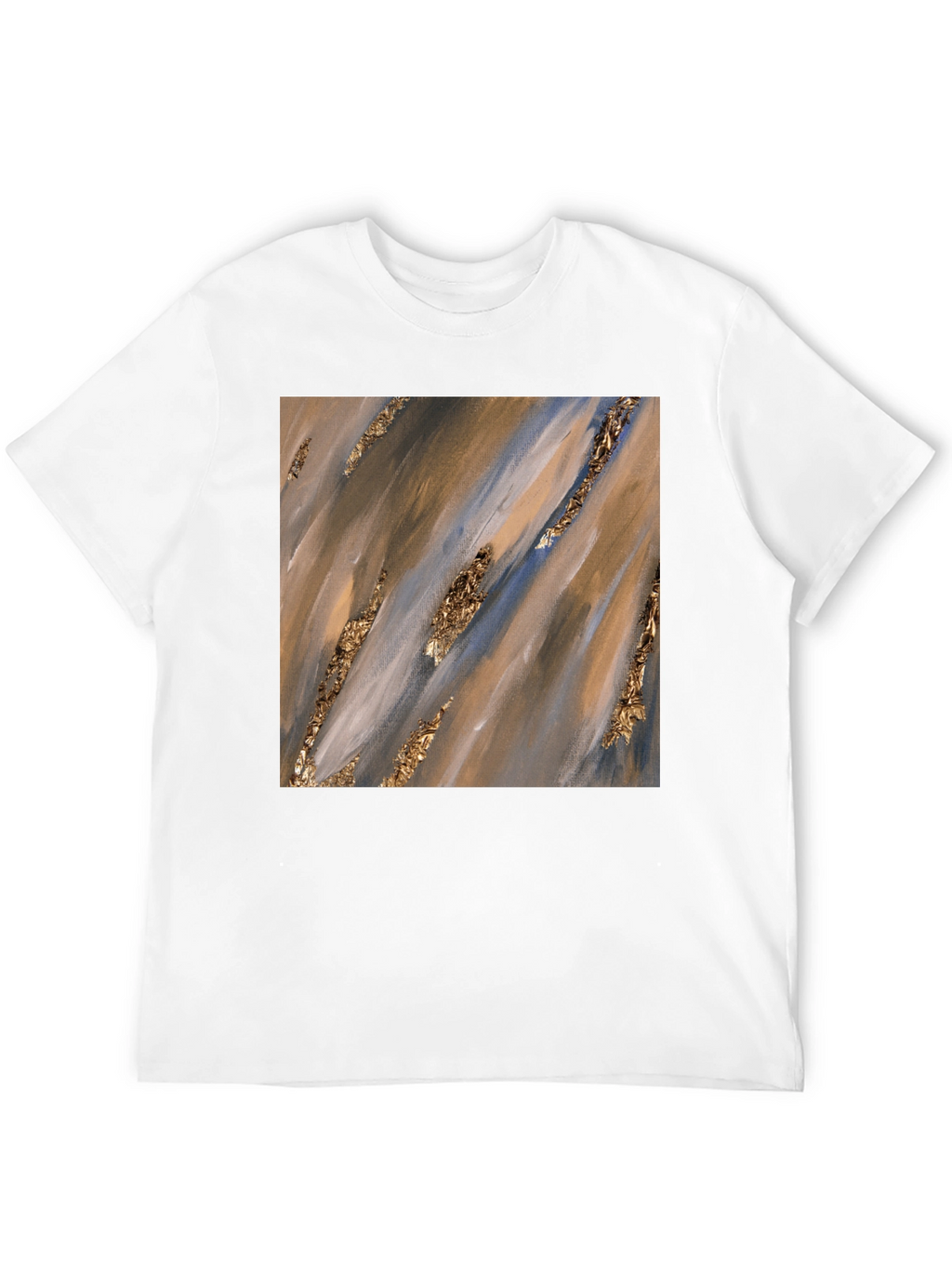 Abstract Art Gold Accent Black T-Shirt