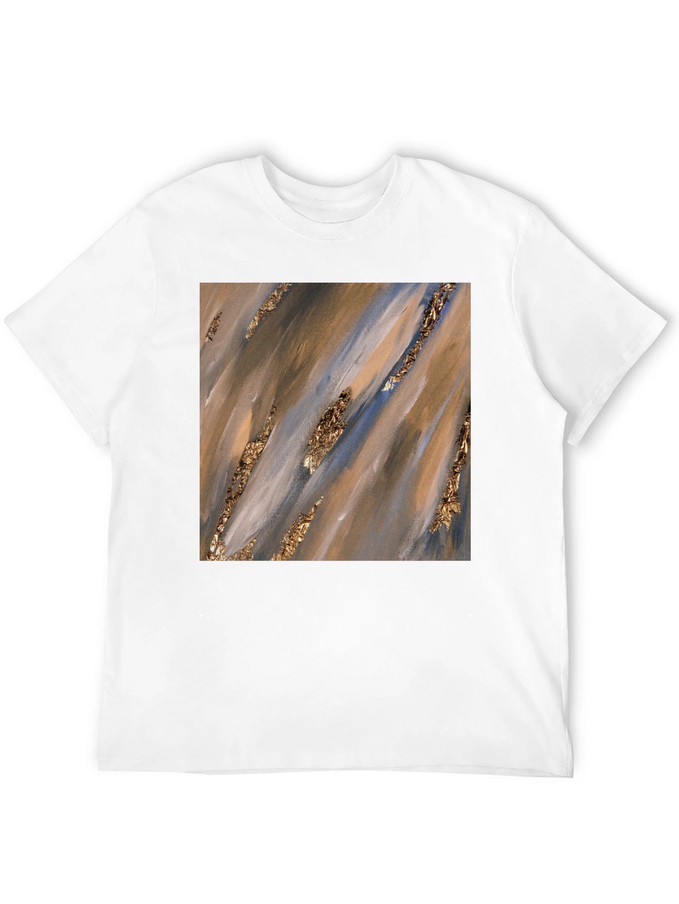 Abstract Art Gold Accent Black T-Shirt