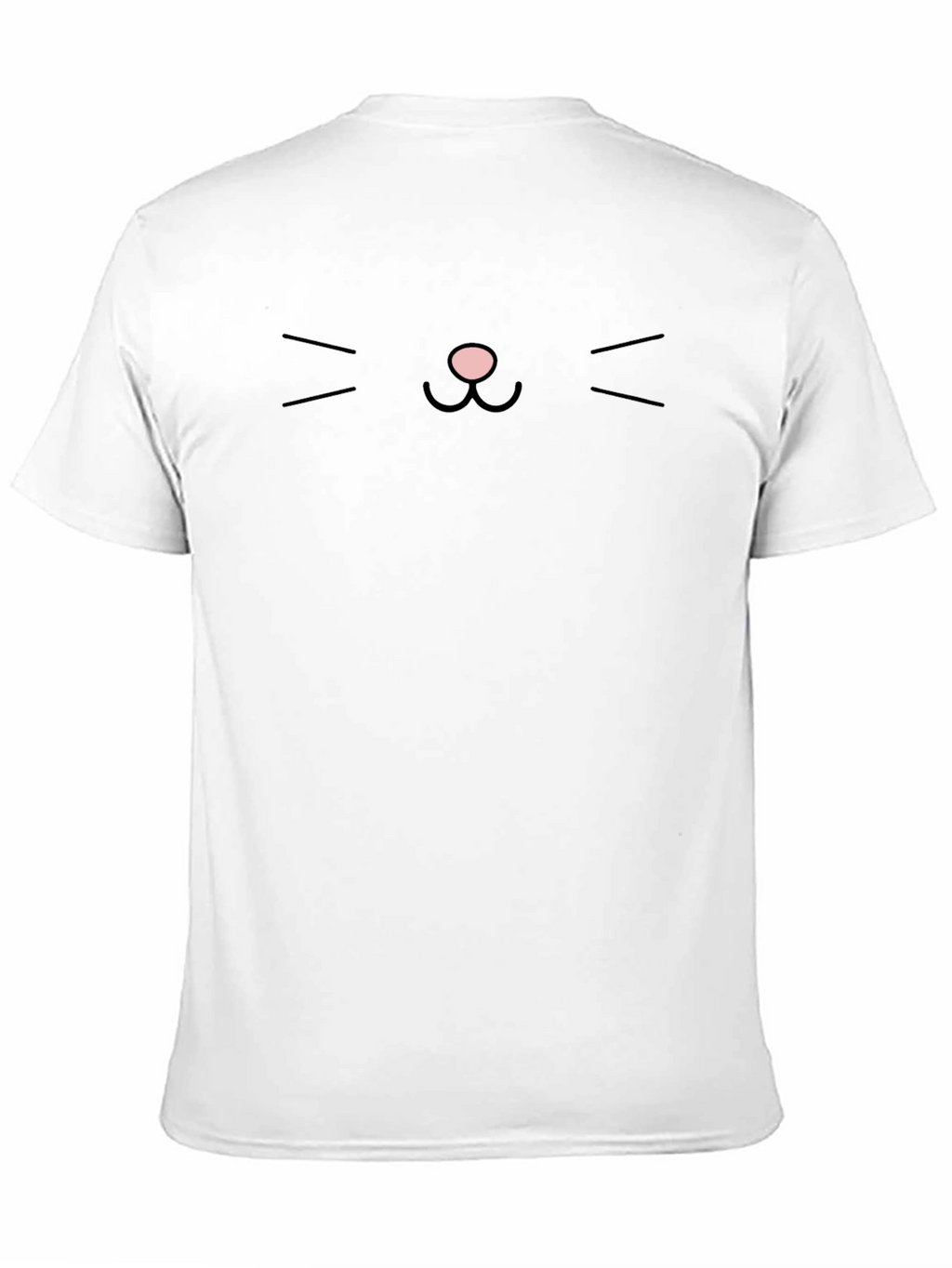 Minimalist Cat Face Graphic Tee - Black
