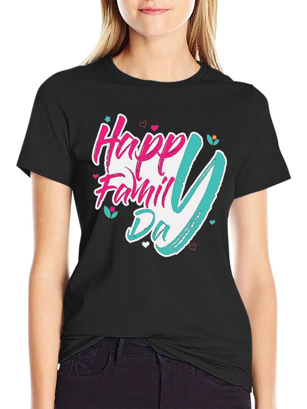 Happy Family Day Black T-Shirt