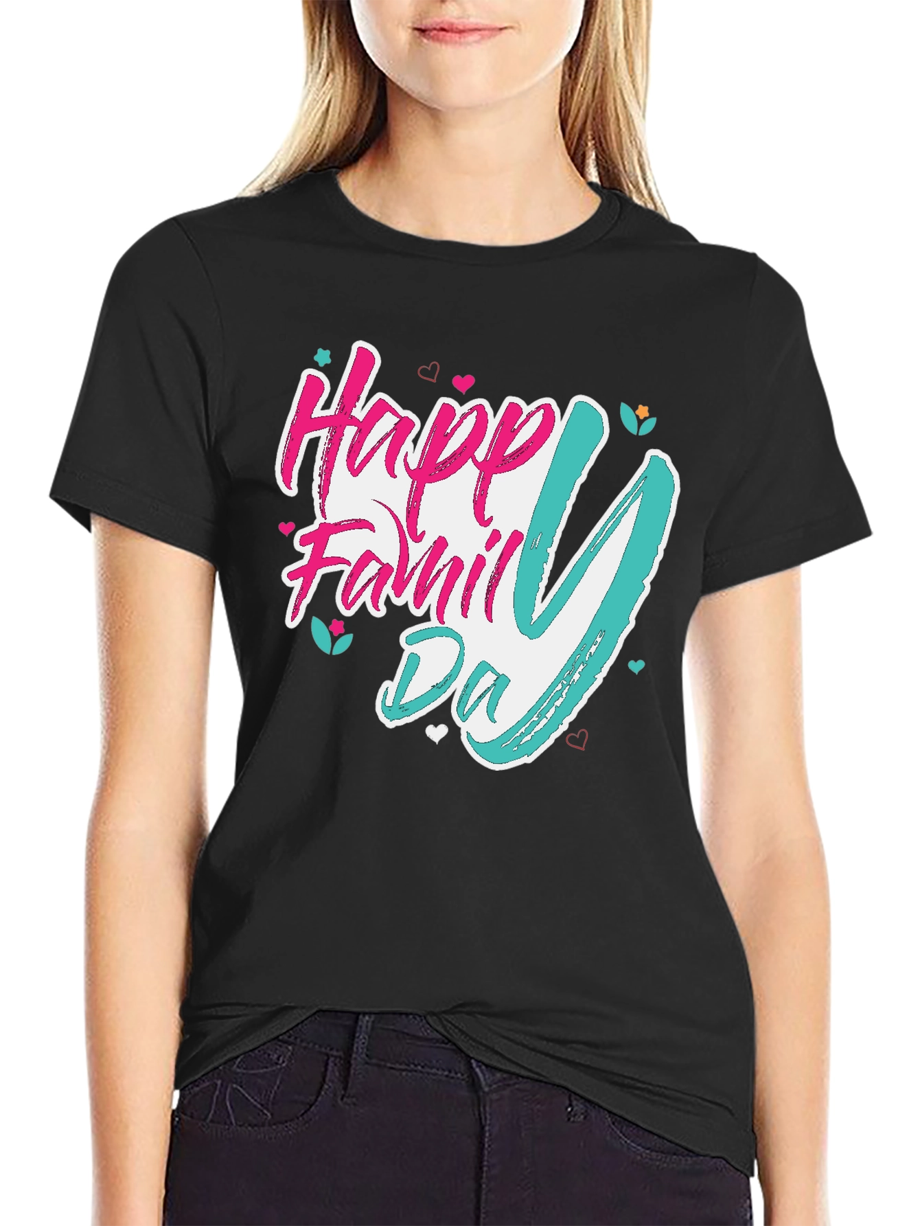Happy Family Day Black T-Shirt