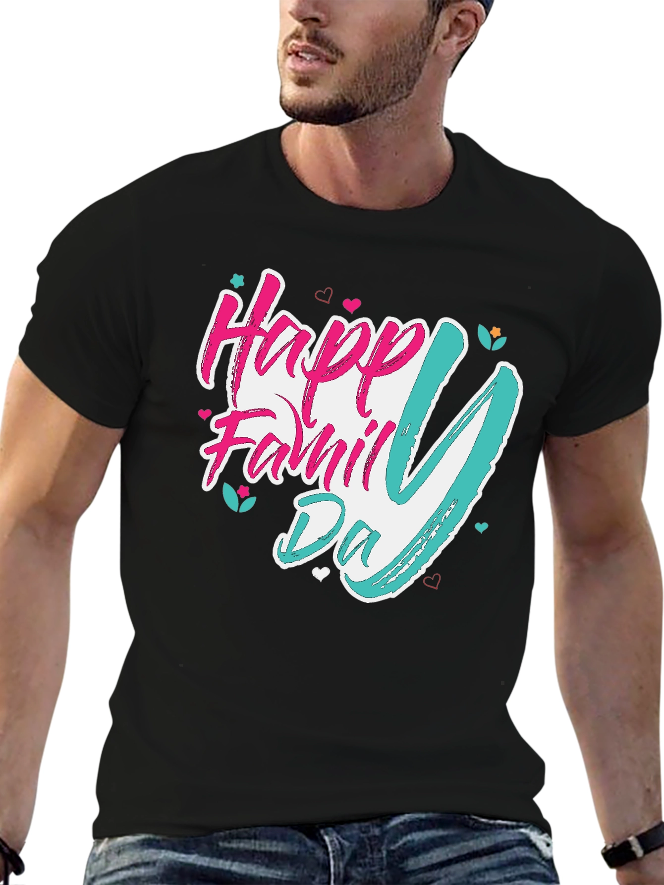 Happy Family Day Black T-Shirt
