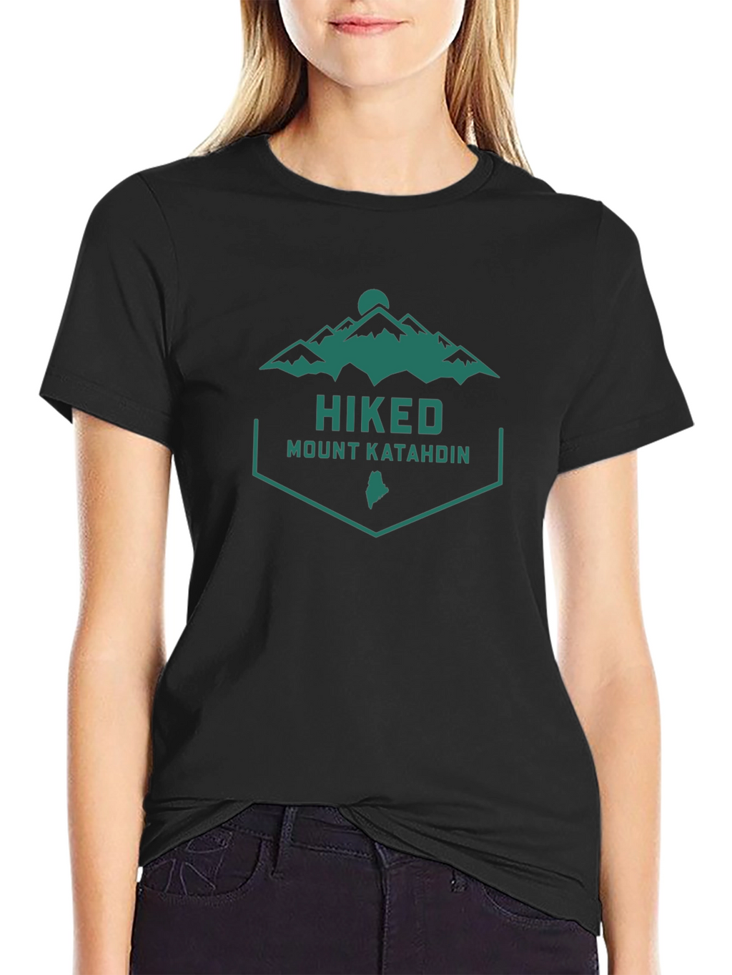 Mount Katahdin Hiked T-Shirt - Black