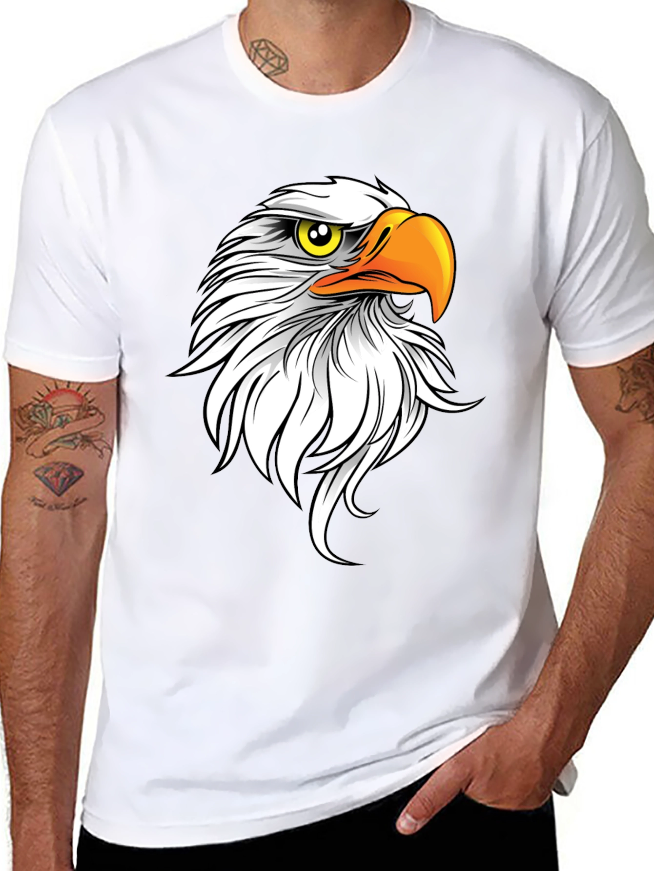 Bald Eagle Graphic Tee - Mens Black T-Shirt