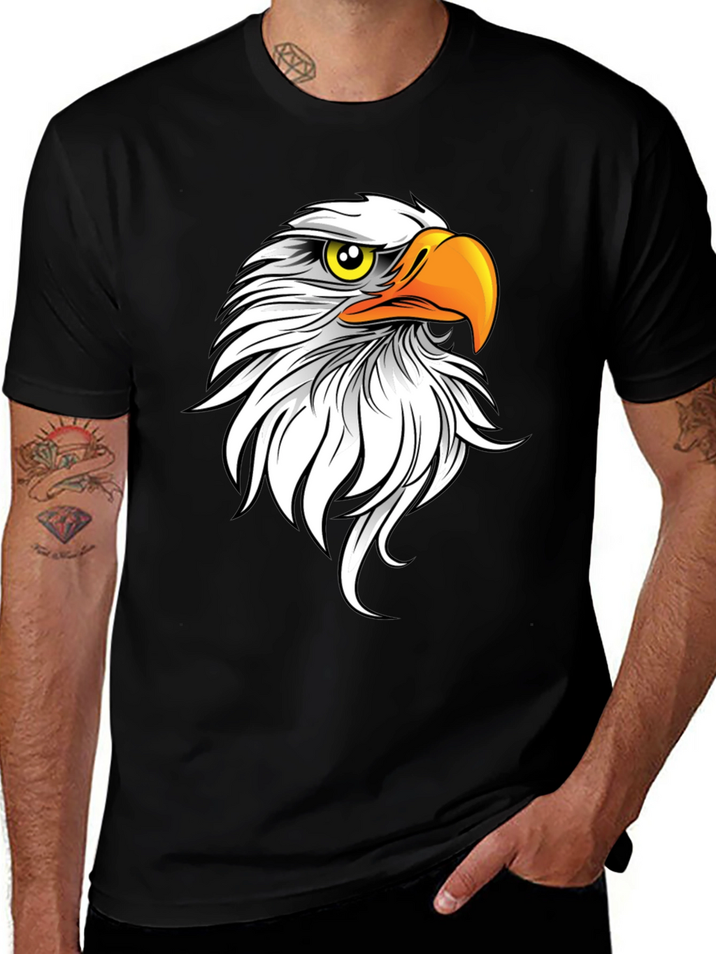 Bald Eagle Graphic Tee - Mens Black T-Shirt