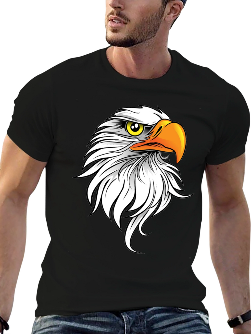 Bald Eagle Graphic Tee - Mens Black T-Shirt