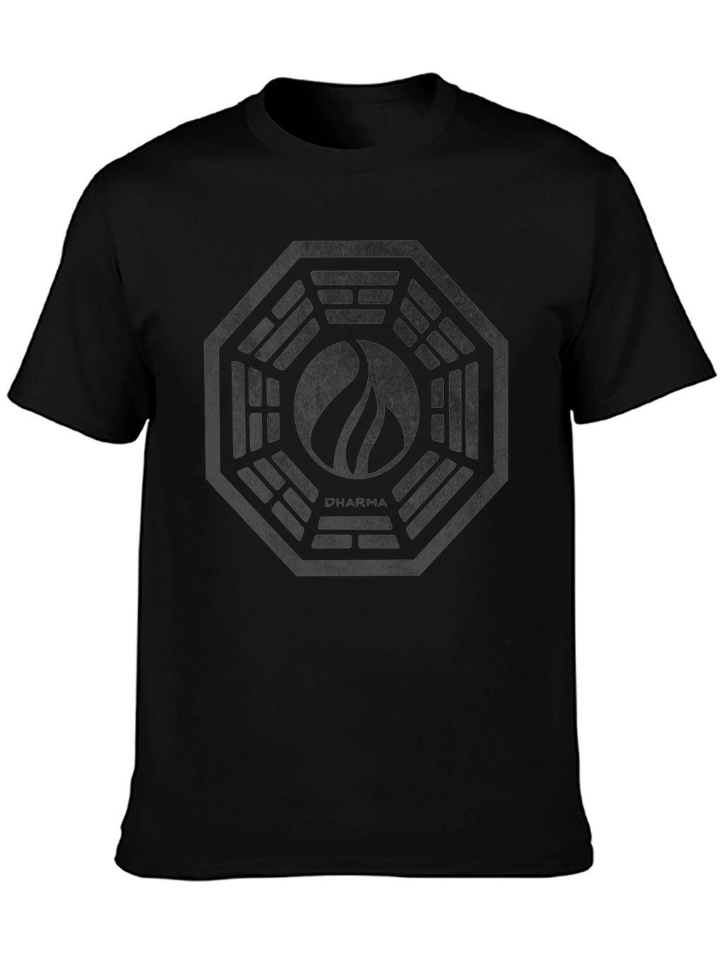 Mens Black Graphic Tee - Dharma Initiative Logo