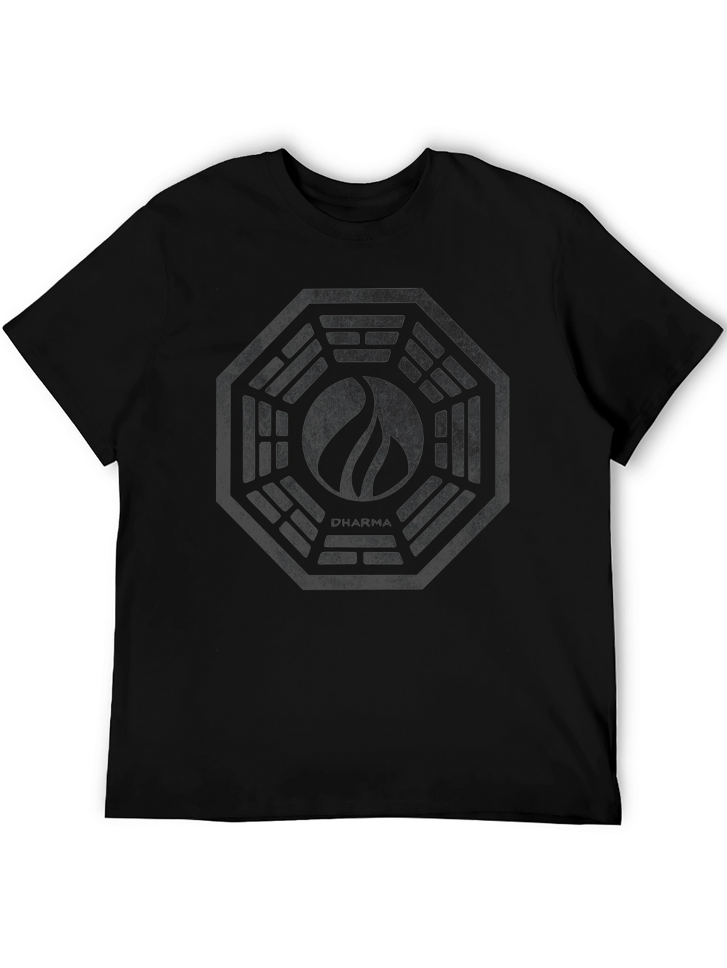 Mens Black Graphic Tee - Dharma Initiative Logo