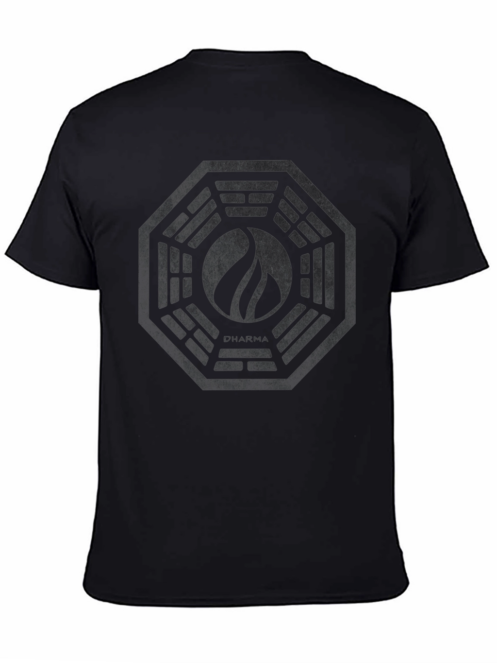 Mens Black Graphic Tee - Dharma Initiative Logo
