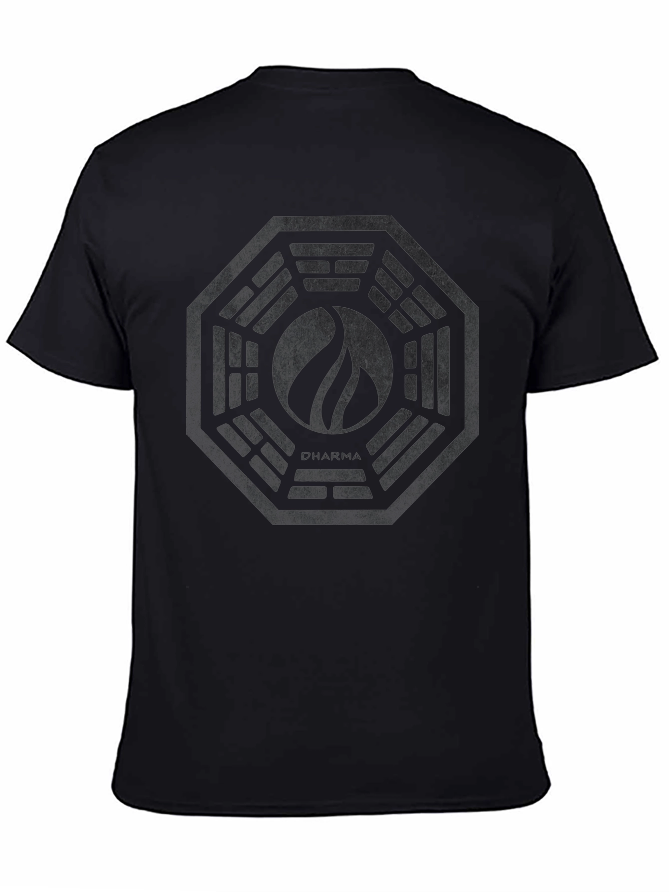 Mens Black Graphic Tee - Dharma Initiative Logo