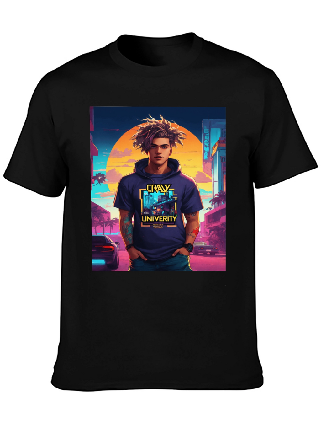 CRAY University T-Shirt - Black Cool Design