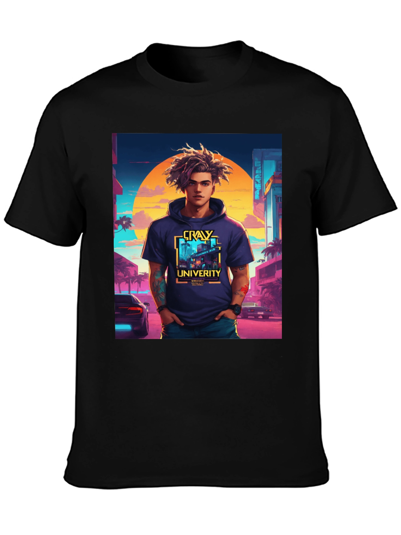 CRAY University T-Shirt - Black Cool Design