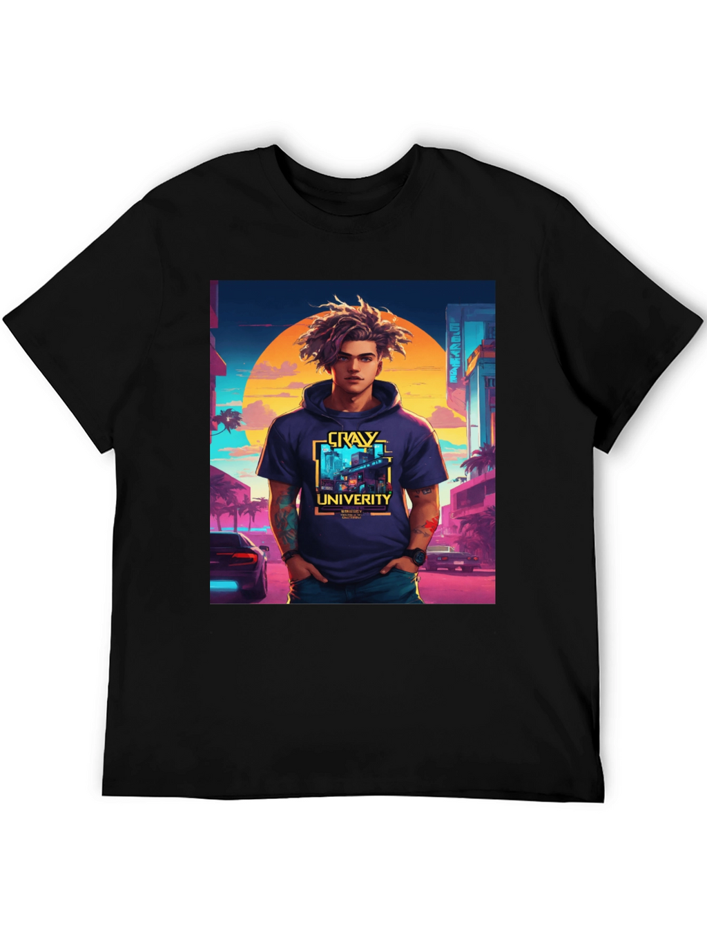 CRAY University T-Shirt - Black Cool Design
