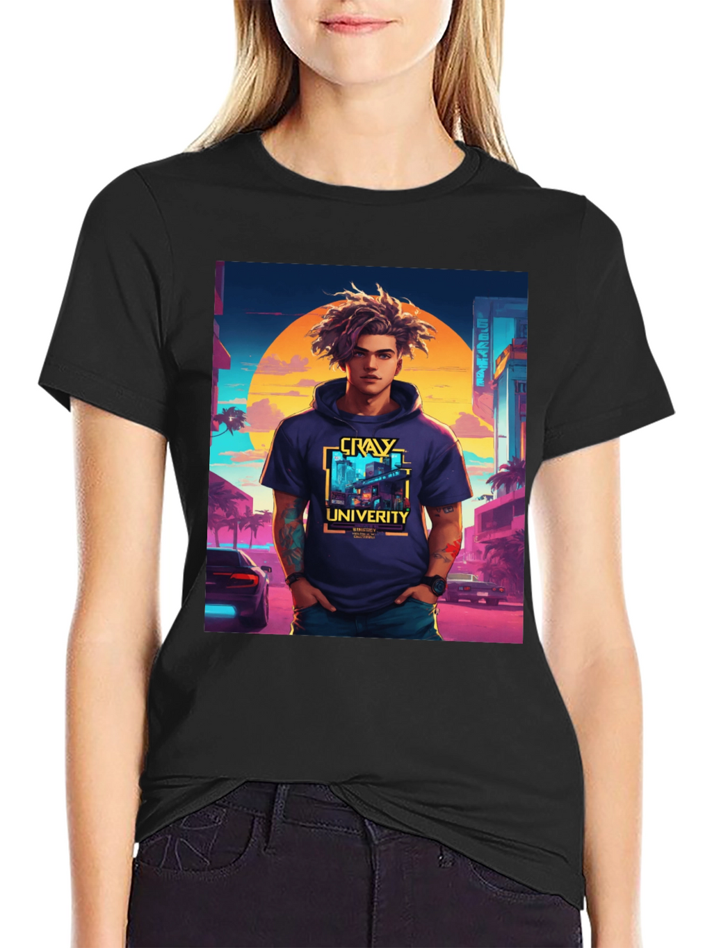 CRAY University T-Shirt - Black Cool Design