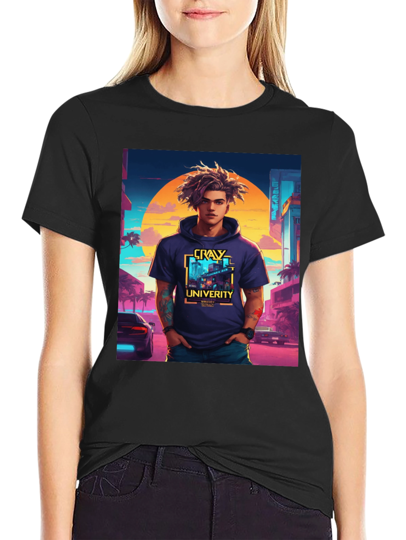 CRAY University T-Shirt - Black Cool Design