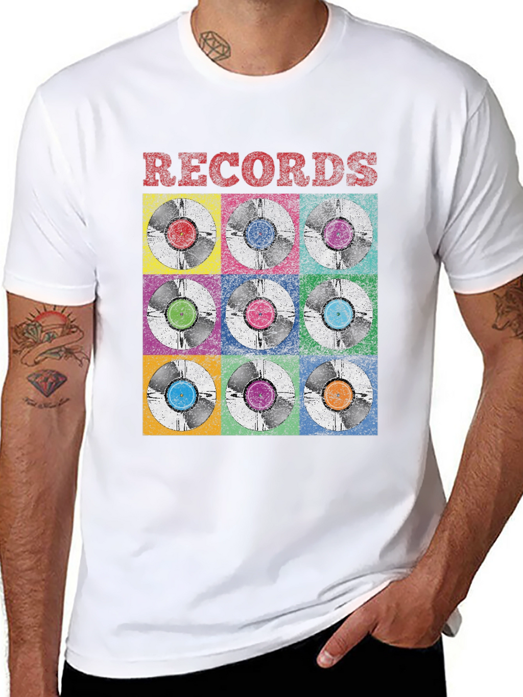 Retro Vinyl Records Graphic Tee