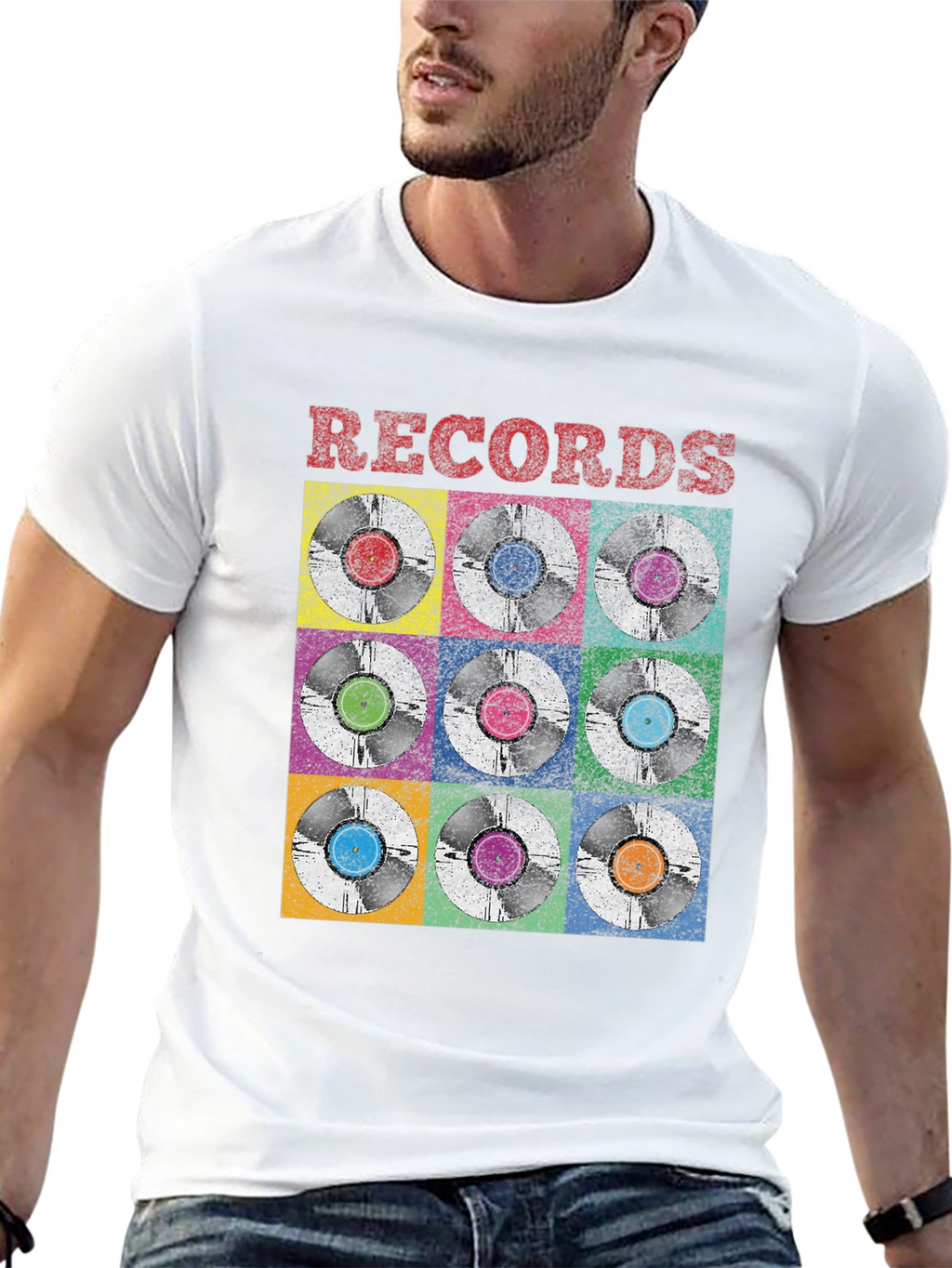 Retro Vinyl Records Graphic Tee