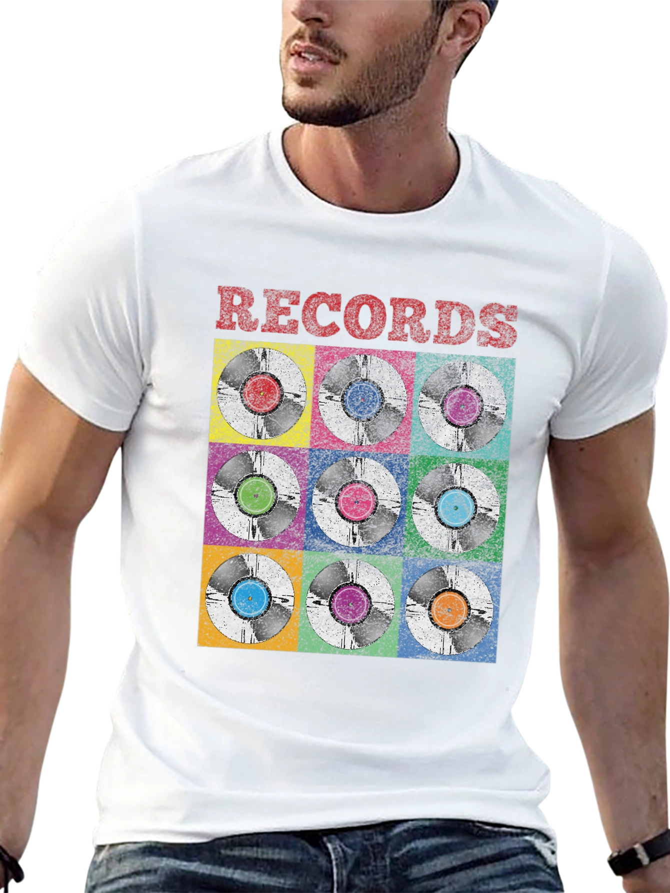 Retro Vinyl Records Graphic Tee