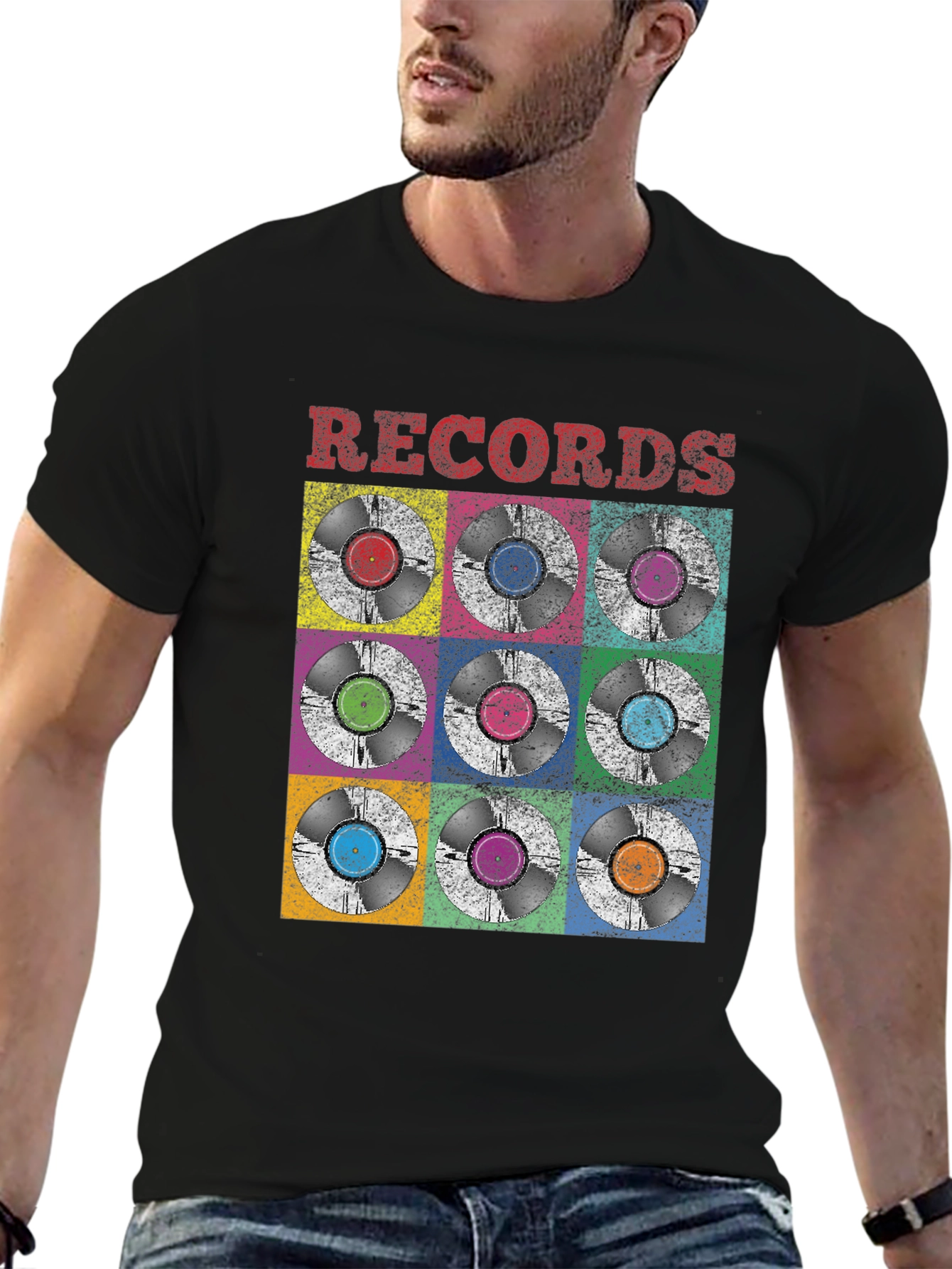 Retro Vinyl Records Graphic Tee
