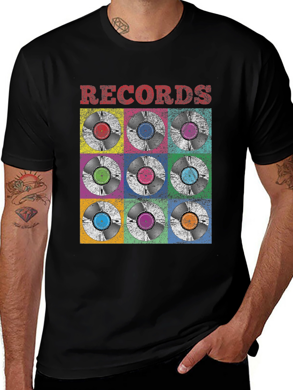 Retro Vinyl Records Graphic Tee
