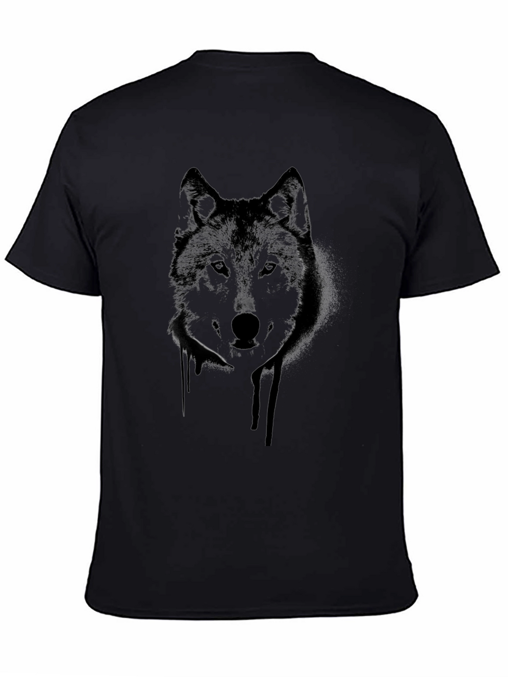 Black Wolf Graphic Tee - Mens Stylish Crewneck Shirt