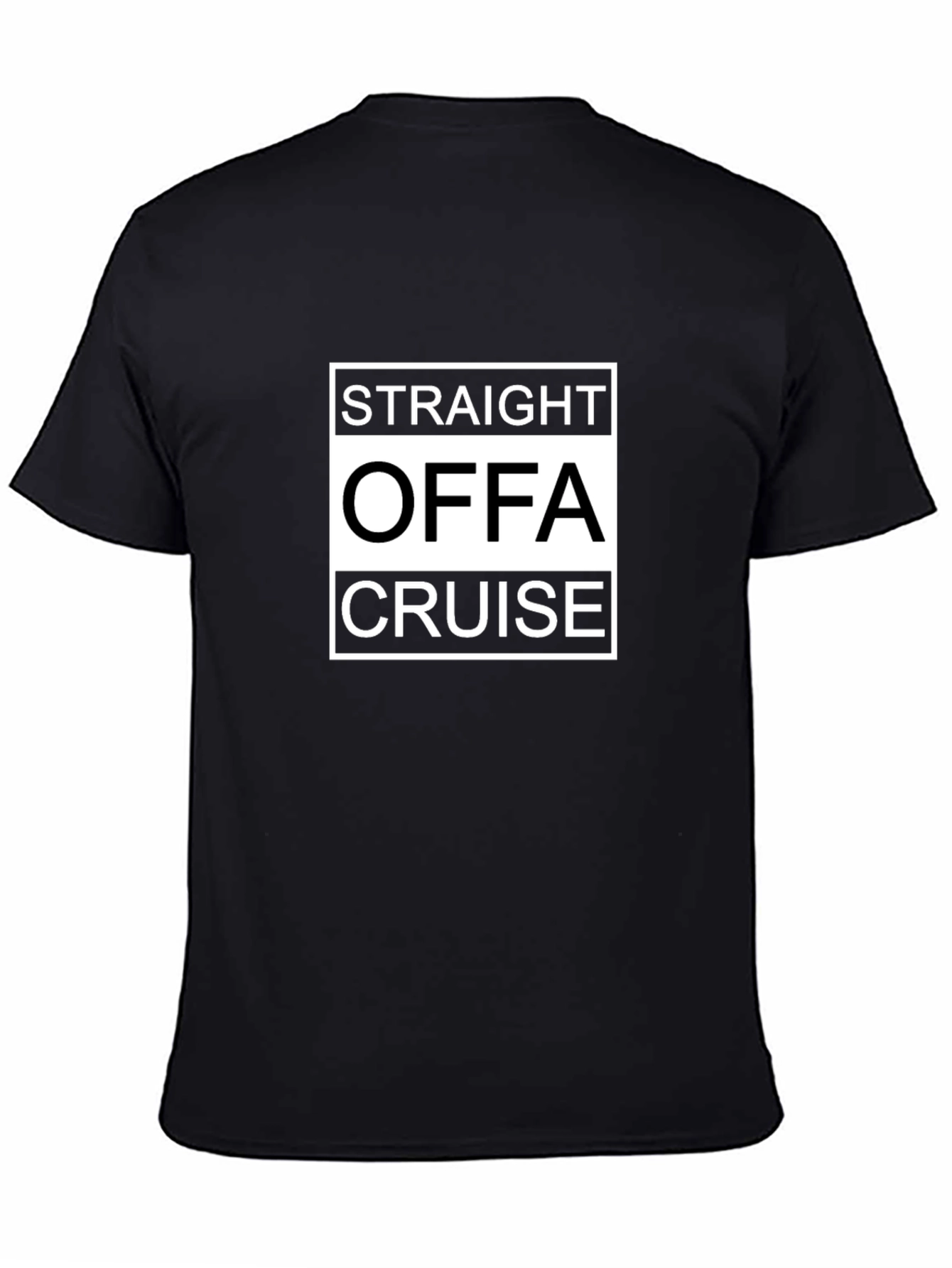 Straight Offa Cruise Black Graphic T-Shirt