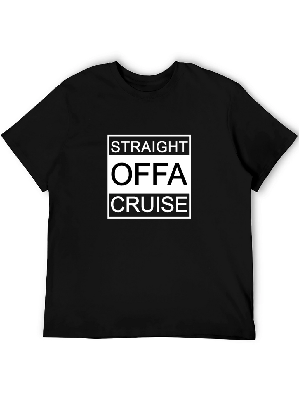 Straight Offa Cruise Black Graphic T-Shirt