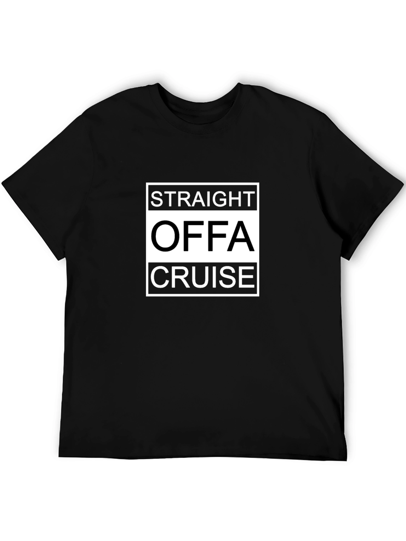 Straight Offa Cruise Black Graphic T-Shirt