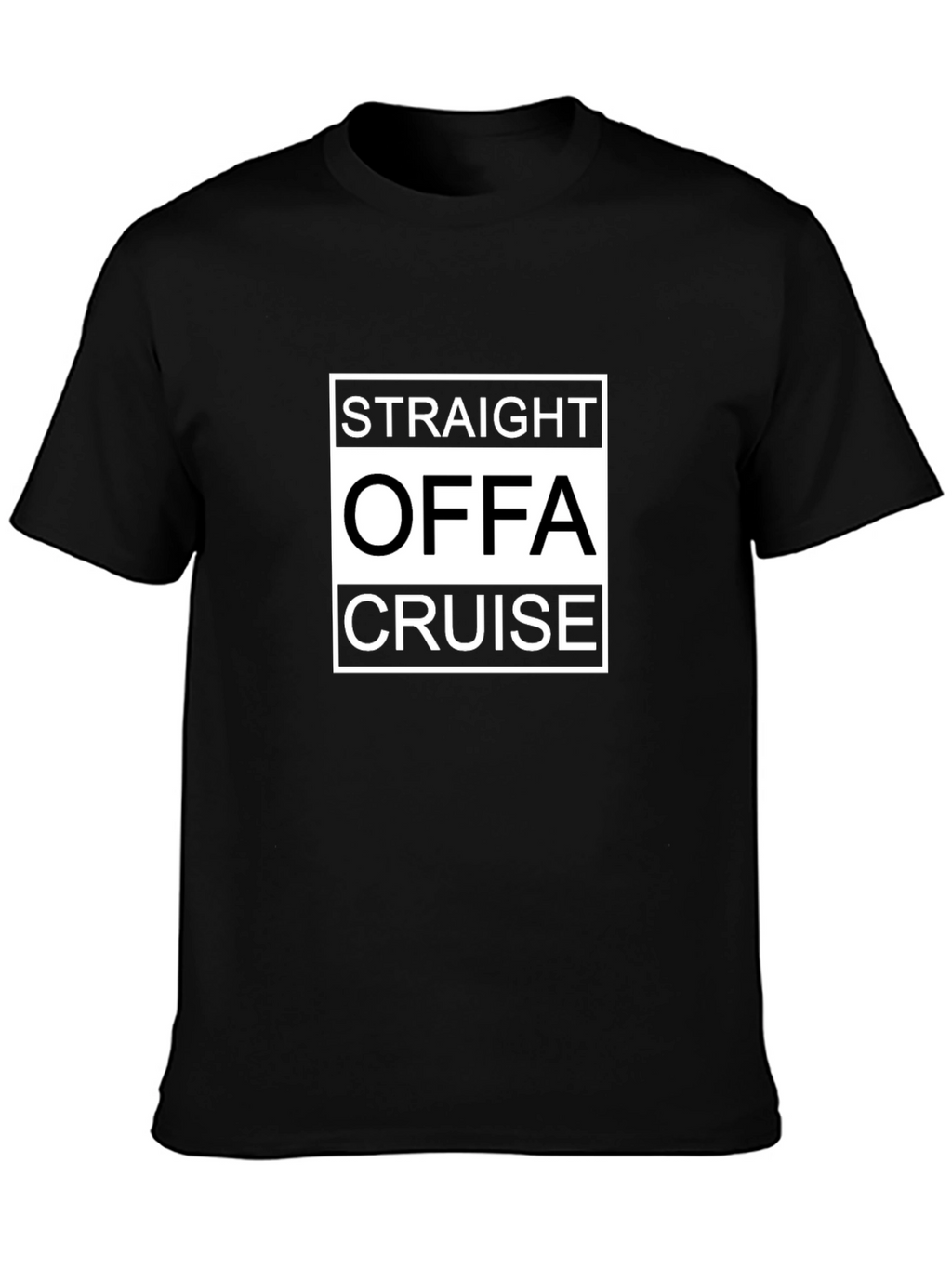 Straight Offa Cruise Black Graphic T-Shirt