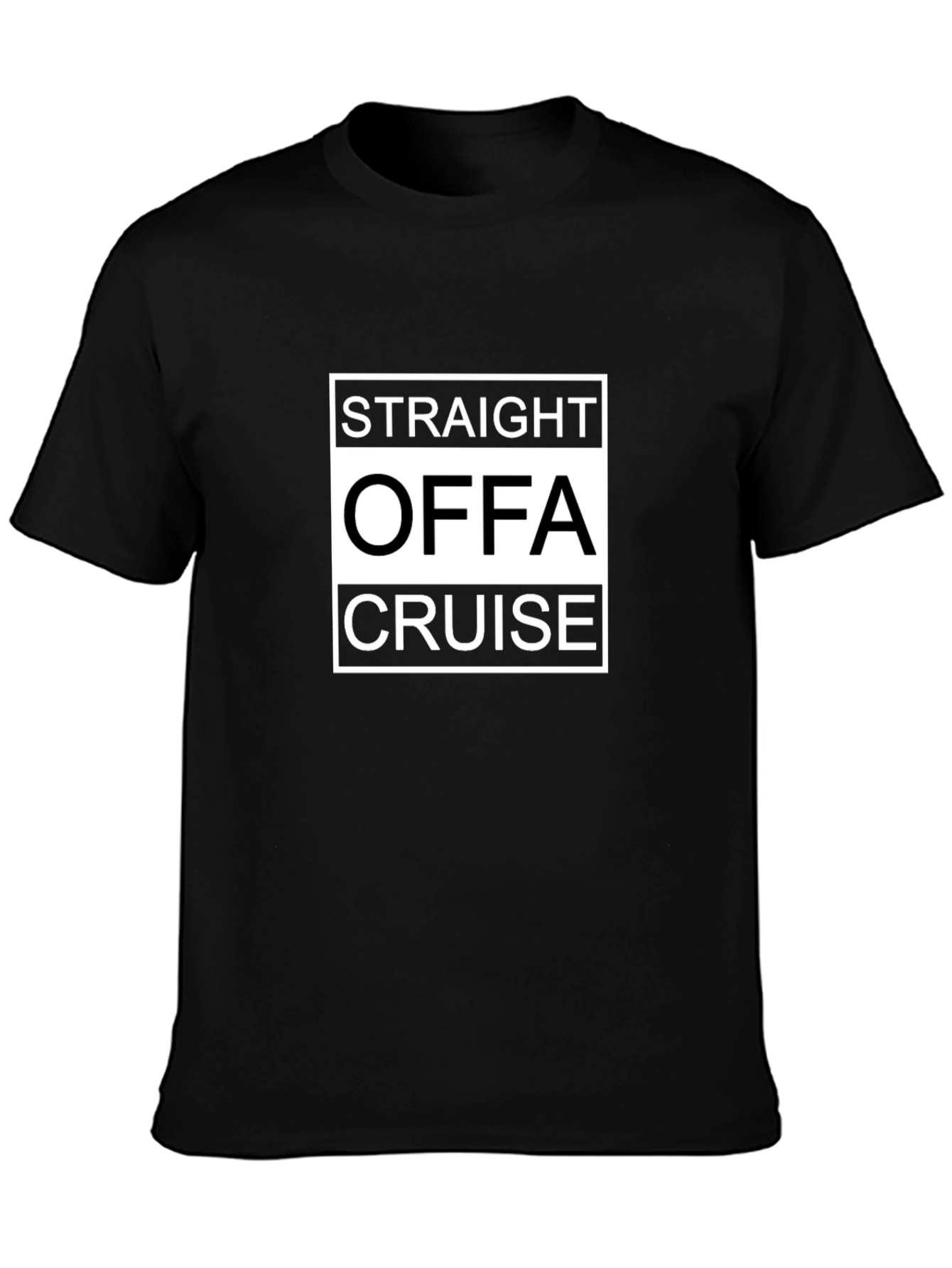 Straight Offa Cruise Black Graphic T-Shirt