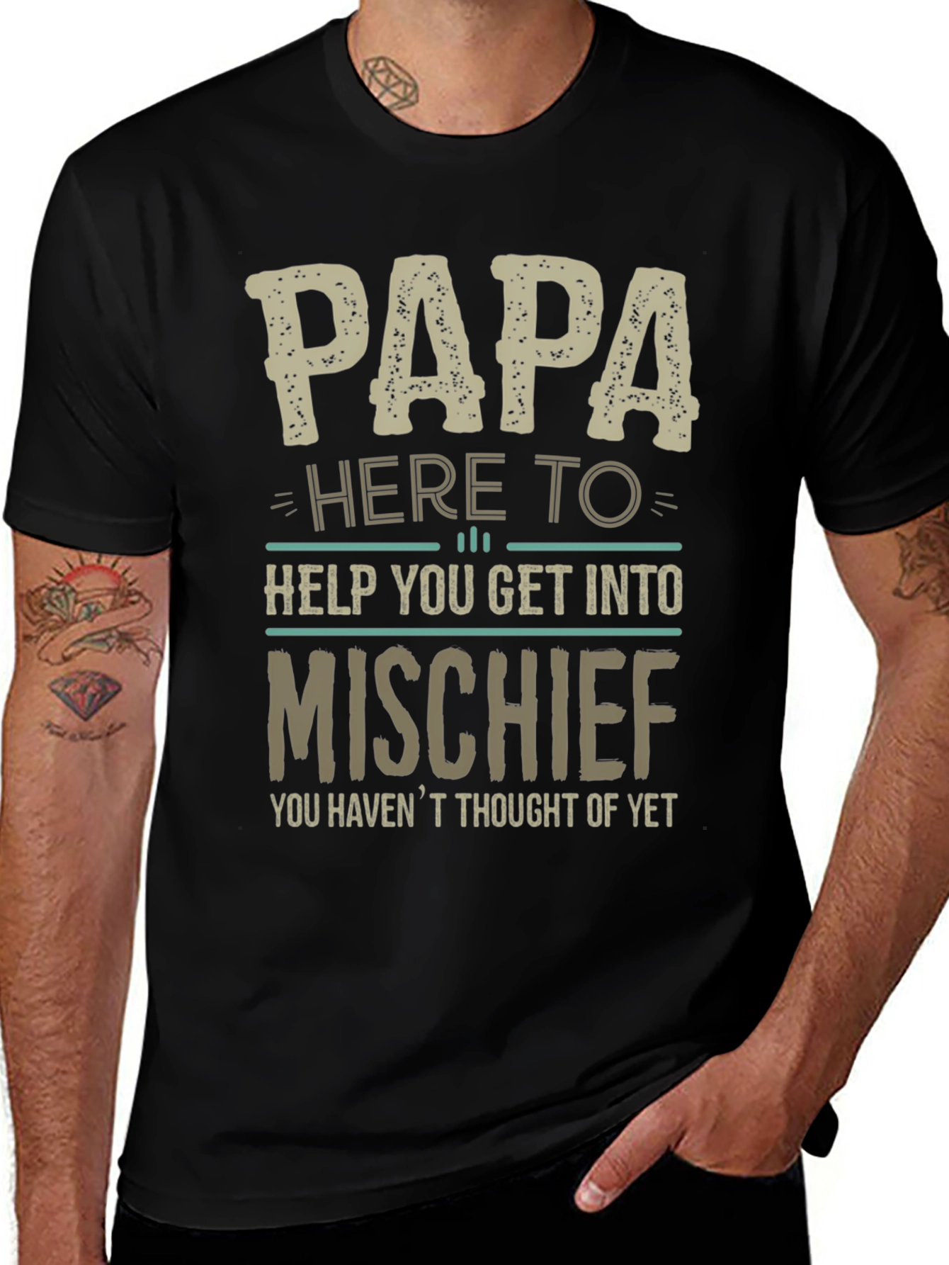 Papa Here To Help Mischief T-Shirt