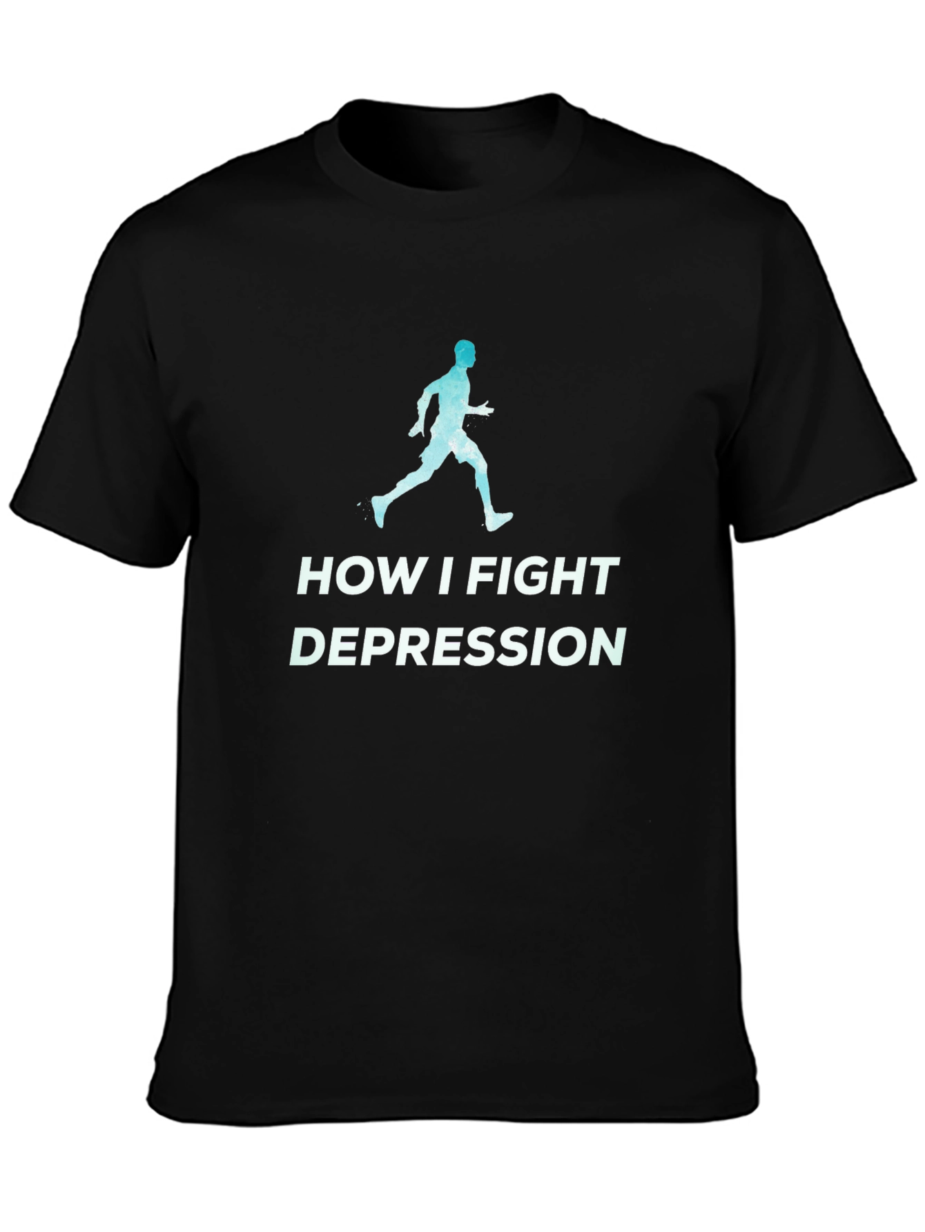 Fight Depression Running T-Shirt - Motivational Tee