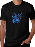 Statue of Liberty Graphic T-Shirt - Cool Blue Design